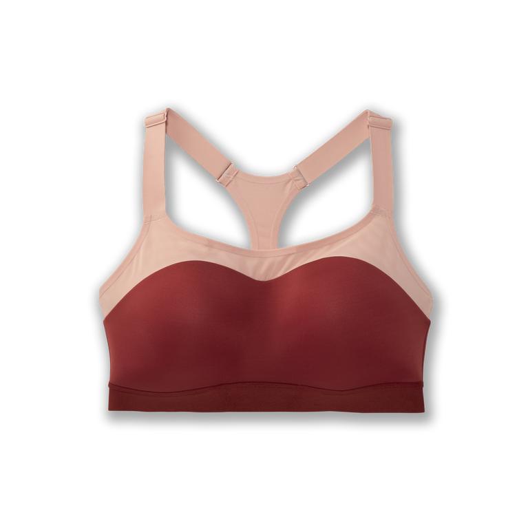 Brooks Dare Racerback Womens Running Bra - Rosewood/Flamingo - Indonesia (FJVG-61387)